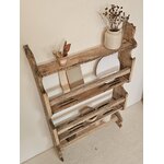 Étagère vaisselier ancienne en bois brut Art Populaire20260804_150638