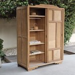 Armoire parisienne Art Déco en bois brut et portes coulissantes20260810_175607