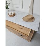 Commode Louis-Philippe ancienne en bois brut et marbre blanc20260814_162738