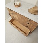 Commode Louis-Philippe ancienne en bois brut et marbre blanc20260814_162821
