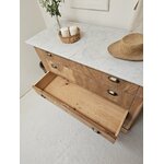 Commode Louis-Philippe ancienne en bois brut et marbre blanc20260814_162808