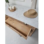 Commode Louis-Philippe ancienne en bois brut et marbre blanc20260814_162749