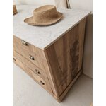 Commode Louis-Philippe ancienne en bois brut et marbre blanc20260814_162907