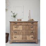 Commode Louis-Philippe ancienne en bois brut et marbre blanc20260814_163311