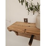 Porte-manteau mural ancien 6 patères en bois brut - Art populaire20260819_160147
