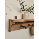 Porte-manteau mural ancien 6 patères en bois brut - Art populaire20260819_160113