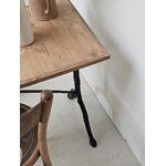 Table de bistrot ancienne piètement en fer et plateau bois massif 95 cm20260827_083224