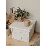 Petit meuble de métier vintage à 2 tiroirs blanc lin 20260925_153442