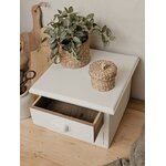 Petit meuble de métier vintage à 2 tiroirs blanc lin 20260925_153459