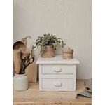 Petit meuble de métier vintage à 2 tiroirs blanc lin 20260925_153413