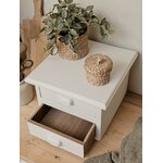 Petit meuble de métier vintage à 2 tiroirs blanc lin 20260925_153516