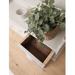 Petit meuble de métier ancien avec tiroirs en bois peint grège20260930_112113