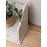 Petit meuble de métier ancien avec tiroirs en bois peint grège20260930_112029