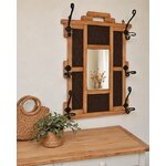 Vestiaire dentrée mural Art Déco en bois clair et miroir biseauté file_00000000d3b48246bdadb246352608a0