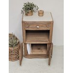 Chevet Art Déco Ancien en Bois Brut et Plateau Peint Clair20261007_170511