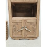 Chevet Art Déco Ancien en Bois Brut et Plateau Peint Clair20261007_170815
