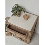 Chevet Art Déco Ancien en Bois Brut et Plateau Peint Clair20261007_170553