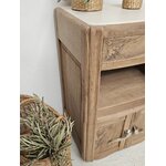 Chevet Art Déco Ancien en Bois Brut et Plateau Peint Clair20261007_170840