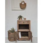 Chevet Art Déco Ancien en Bois Brut et Plateau Peint Clair20261007_171415