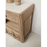Chevet Art Déco Ancien en Bois Brut et Plateau Peint Clair20261007_170845