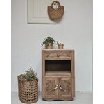 Chevet Art Déco Ancien en Bois Brut et Plateau Peint Clair20261007_171327