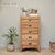 20250324_162057ancien chiffonnier  en bois brut et poignées coquilles vintage brocante
