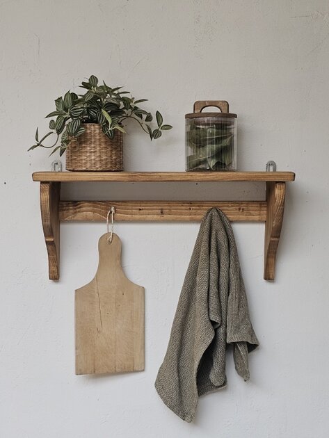 etagere-murale-bois-naturel-3-crochets-vue-face