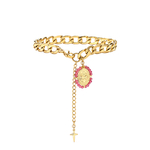 Bracelet médaillon rose K330