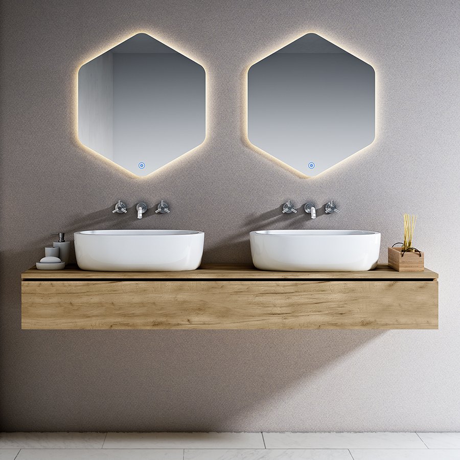 Miroir avec néon de salle de bains Lige