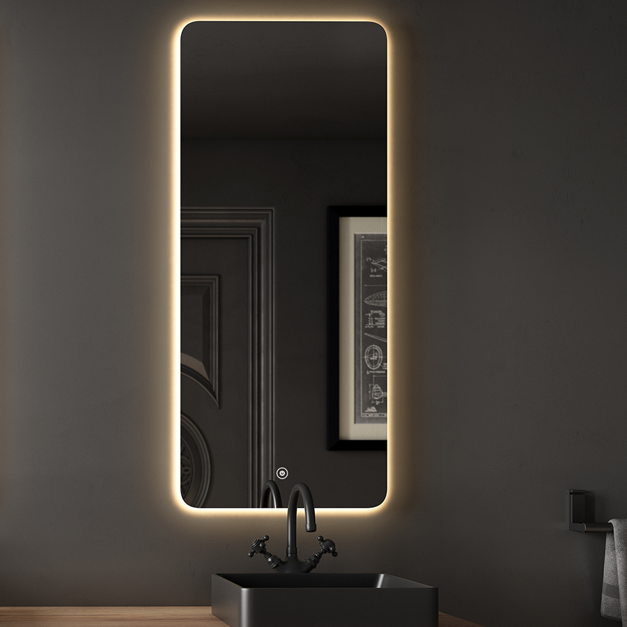 Miroir éclairage LED de salle de bain MATALA avec interrupteur tactile - 50x80cm