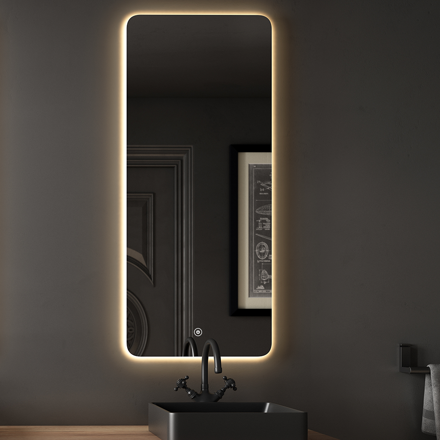 Miroir De Salle De Bain LED Avec Anti-buée - 3 Lumières Réglables, 5 Mm Argent, Tactile Et Design Safe