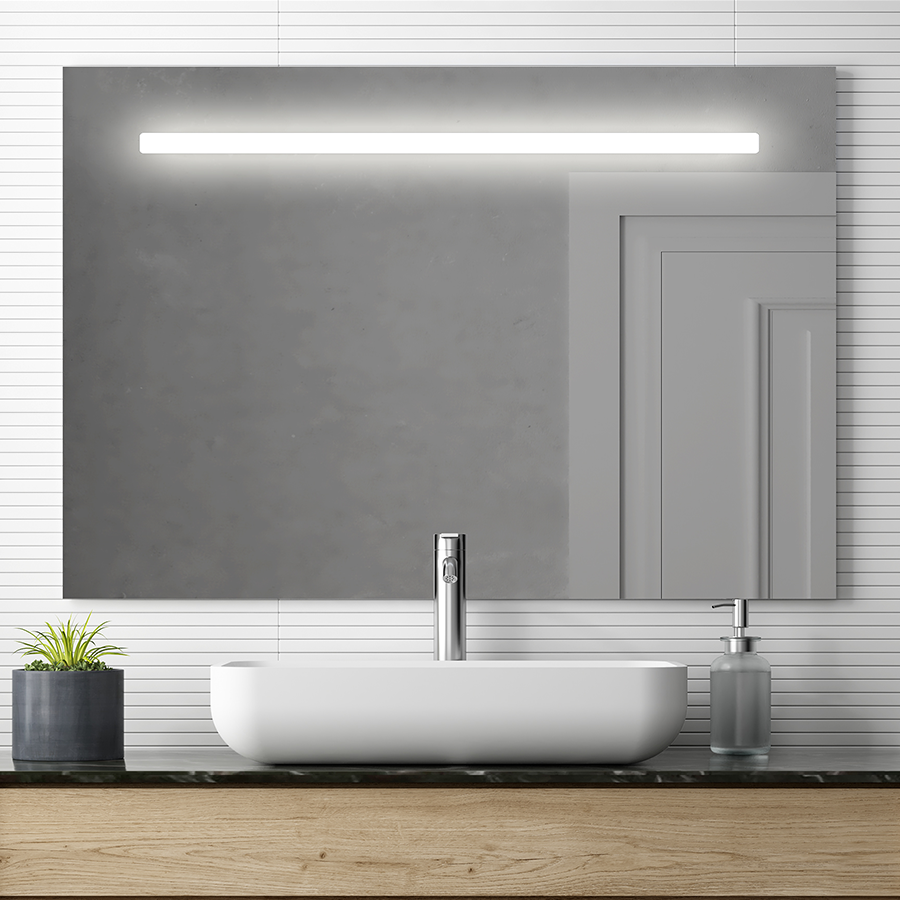 Miroir éclairage LED de salle de bain STAM avec interrupteur tactile - 120x80cm