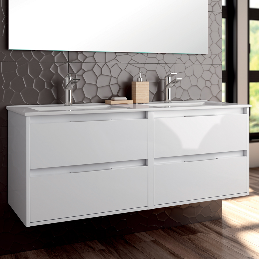 Meuble de salle de bain 4 tiroirs sans miroir IRIS - 120cm