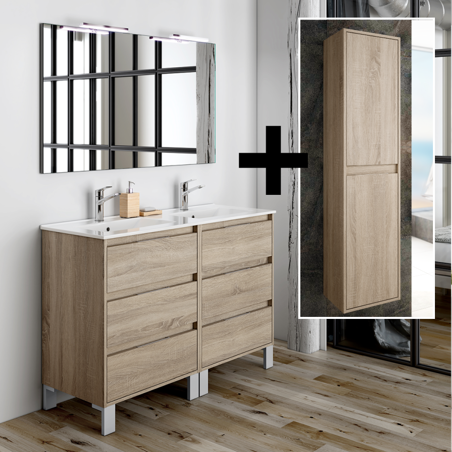 Ensemble meuble de salle de bain + colonne TIRIS - 120cm