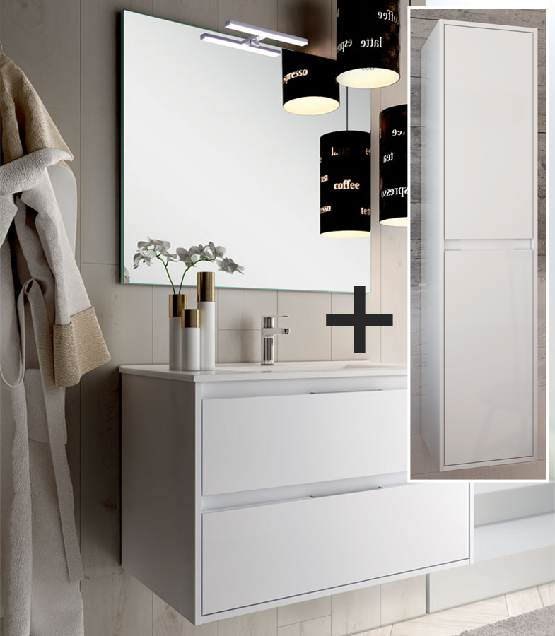 Ensemble meuble de salle de bain + colonne IRIS - 100cm