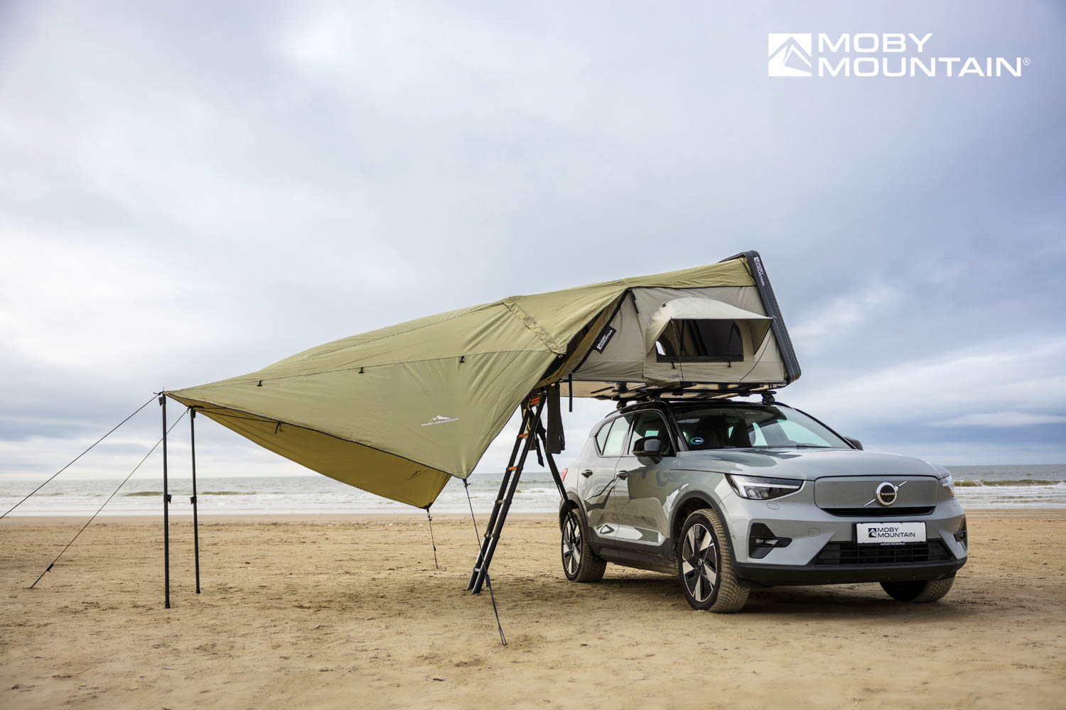 Awning hunterGreen I Horizontal I Moby Mountain roof top tents