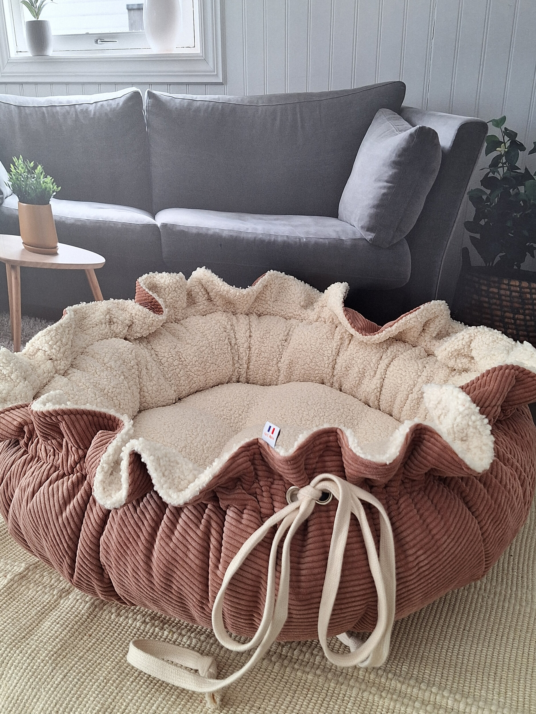 panier pour chat vieux rose