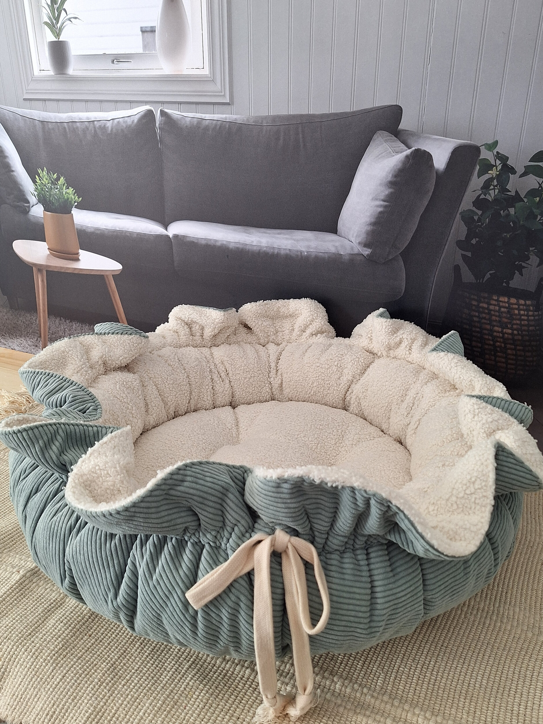 panier pour chat bleu ciel