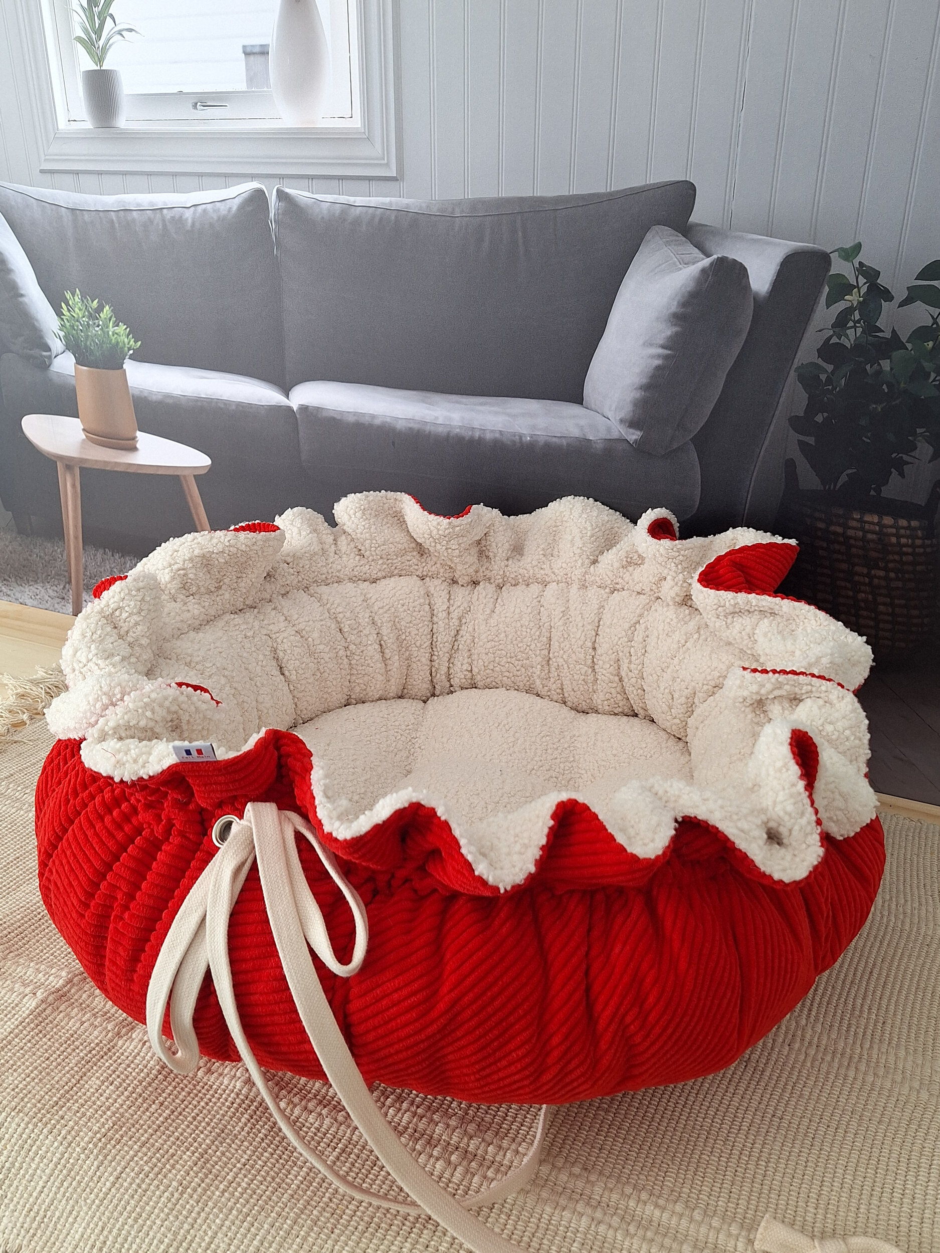 panier pour chat coquelicot