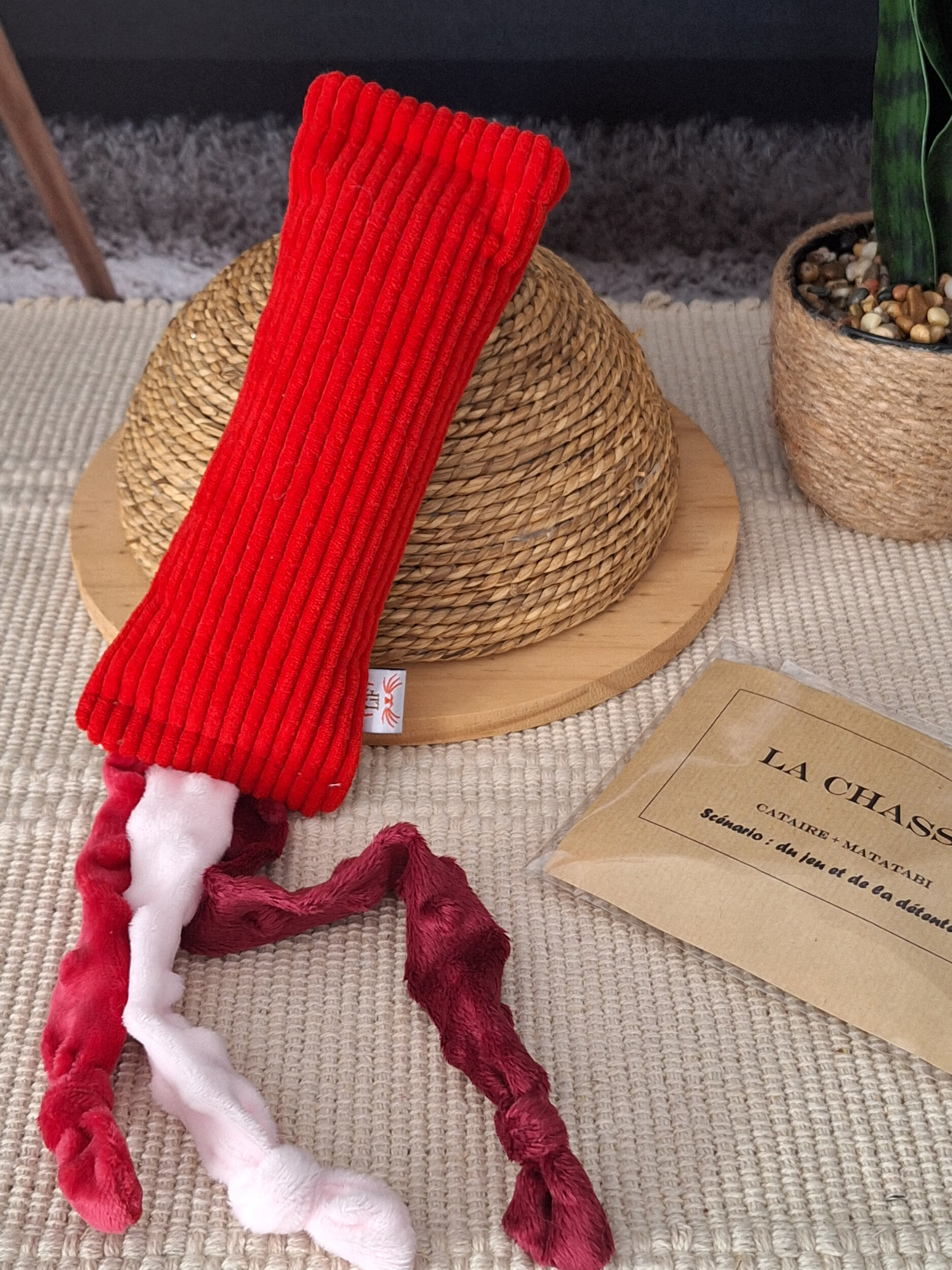 Gavroche velours rouge et plantes