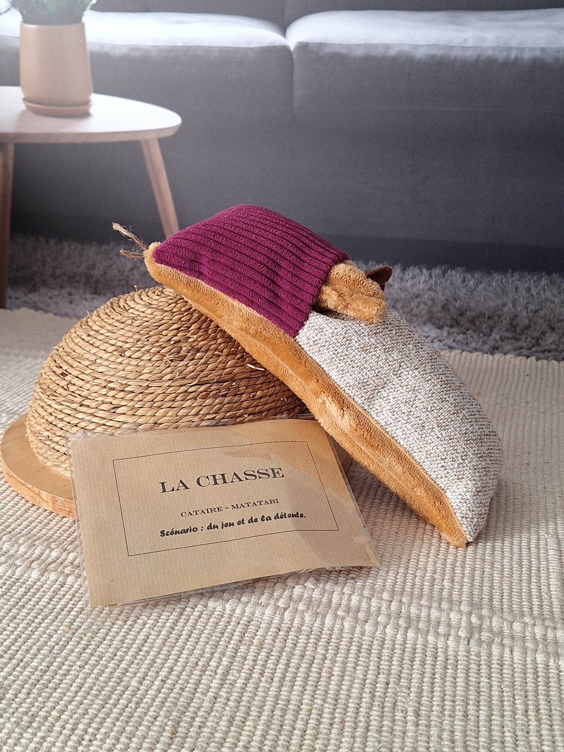 Cache cache jouet pour chat et son kit herbes
