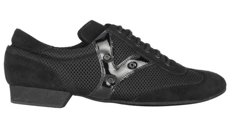 Chaussures de danse homme LUIS daim noir. Talon 2cm, gomme haute densité. TANGOLERA