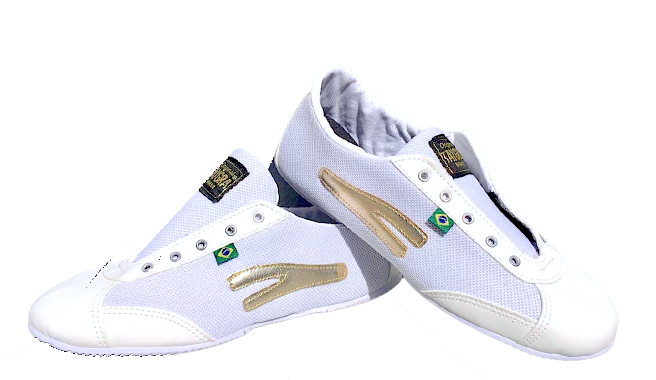 Chaussures TAYGRA slim blanc et or