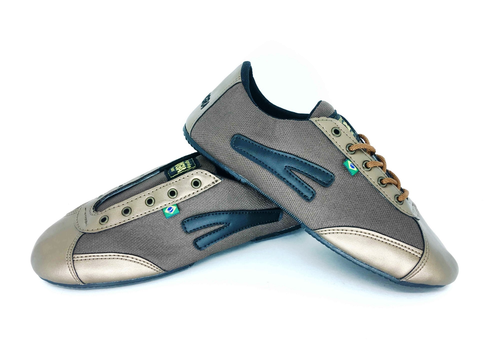 Baskets de danse TAYGRA Slim bronze et noires souples légères flexibles et confortables