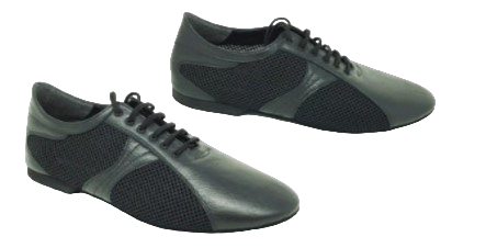 Chaussures de danse homme UGO superflex en cuir tissu filet noirs talon 1cm et semelle fine peau vue paire