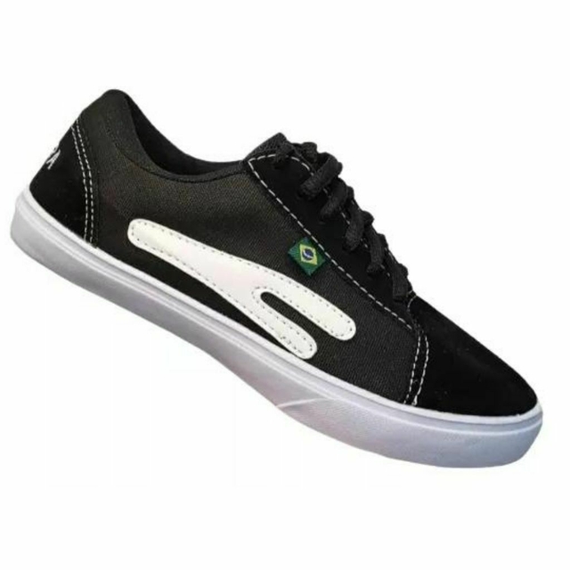 Baskets de danse TAYGRA Urbano noires et blanches souples légères et confortables Vue profil