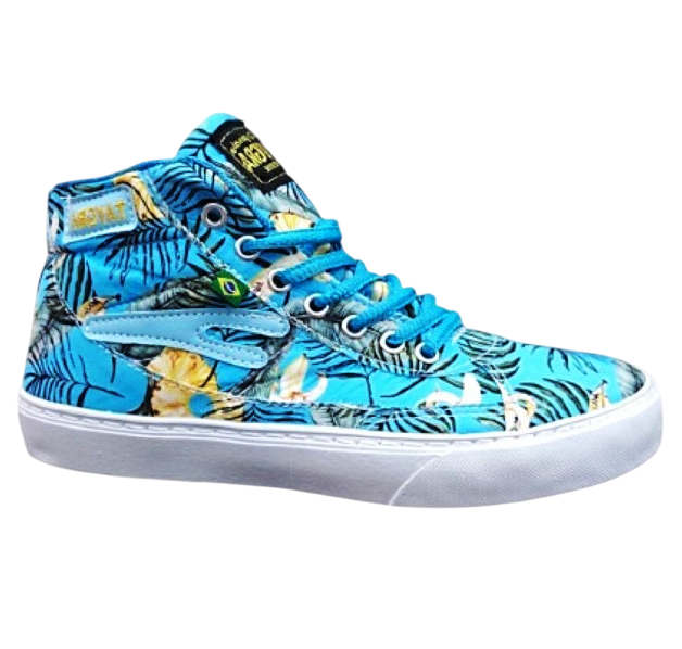 Baskets de danse TAYGRA Urbano montantes Tropical bleu souples légères confortables Vue profil