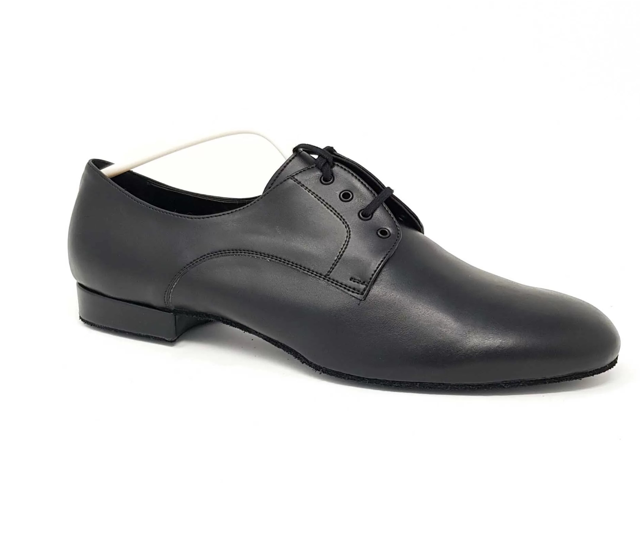 Chaussures de danse homme DERBY tout cuir noir très souple. Talon 2cm