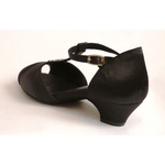 Chaussures de danse femme SERENA NERA satin noir et strass Talon 3cm vue arrière