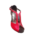 Chaussures de danse femme MARILYN satin rouge et strass Talon métal or 8,5cm Vue dessus